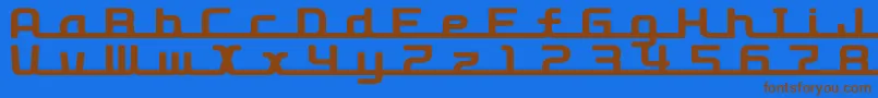 D3RoadsterismLong Font – Brown Fonts on Blue Background