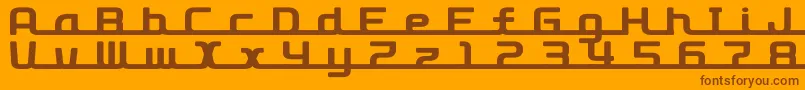 D3RoadsterismLong Font – Brown Fonts on Orange Background