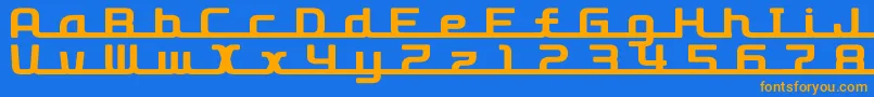 D3RoadsterismLong Font – Orange Fonts on Blue Background