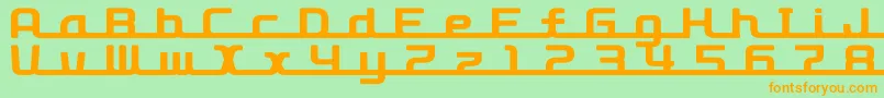 D3RoadsterismLong Font – Orange Fonts on Green Background