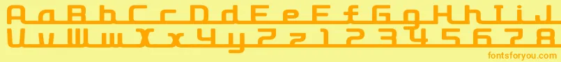 D3RoadsterismLong Font – Orange Fonts on Yellow Background