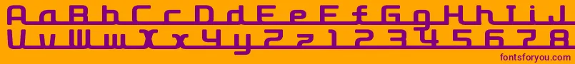 D3RoadsterismLong Font – Purple Fonts on Orange Background