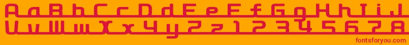 D3RoadsterismLong Font – Red Fonts on Orange Background