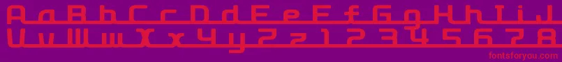 D3RoadsterismLong Font – Red Fonts on Purple Background