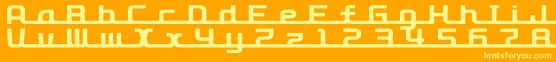 D3RoadsterismLong Font – Yellow Fonts on Orange Background