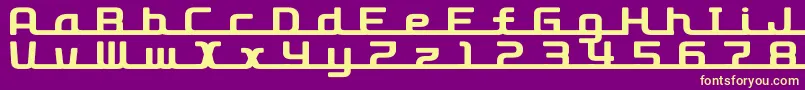 D3RoadsterismLong Font – Yellow Fonts on Purple Background