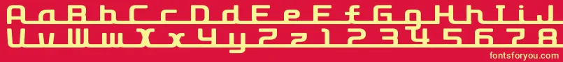 D3RoadsterismLong Font – Yellow Fonts on Red Background