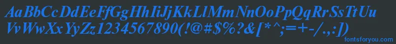 NewtontttBolditalic Font – Blue Fonts on Black Background