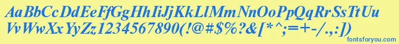 NewtontttBolditalic Font – Blue Fonts on Yellow Background