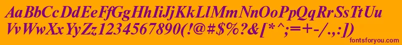 NewtontttBolditalic Font – Purple Fonts on Orange Background