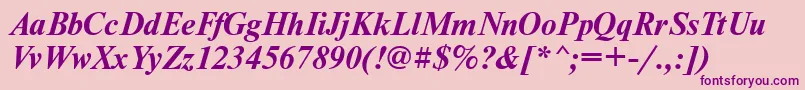 NewtontttBolditalic Font – Purple Fonts on Pink Background