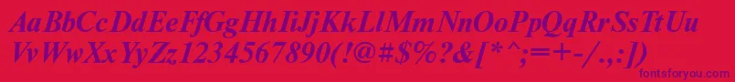 NewtontttBolditalic-Schriftart – Violette Schriften auf rotem Hintergrund