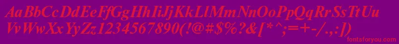 NewtontttBolditalic Font – Red Fonts on Purple Background