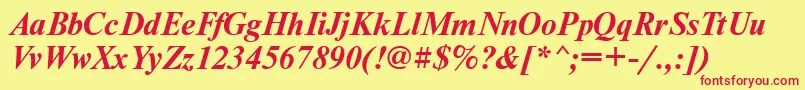 NewtontttBolditalic Font – Red Fonts on Yellow Background