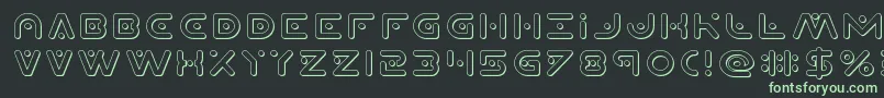 フォントPlanetx3D – 黒い背景に緑の文字