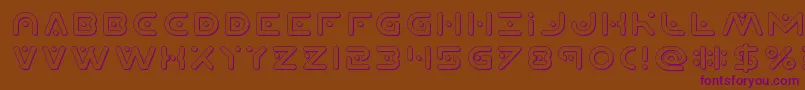 Planetx3D-Schriftart – Violette Schriften auf braunem Hintergrund