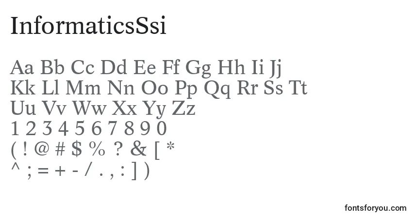 Czcionka InformaticsSsi – alfabet, cyfry, specjalne znaki