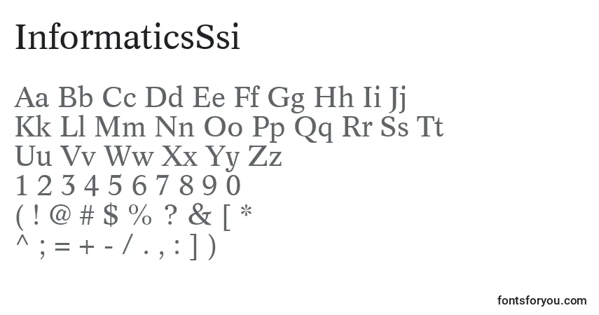 InformaticsSsi-fontti – aakkoset, numerot, erikoismerkit