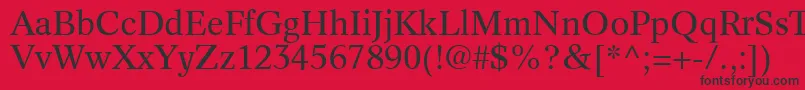 フォントInformaticsSsi – 赤い背景に黒い文字