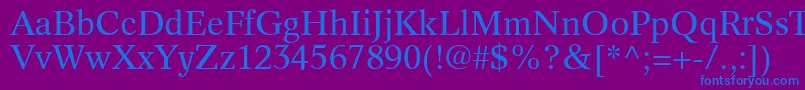 フォントInformaticsSsi – 紫色の背景に青い文字