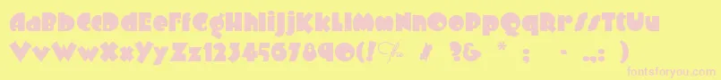 Arbuckleremix-Schriftart – Rosa Schriften auf gelbem Hintergrund