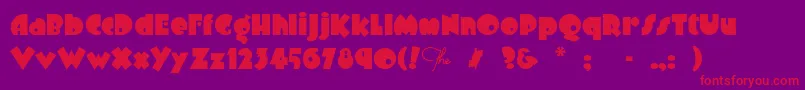 Arbuckleremix-Schriftart – Rote Schriften auf violettem Hintergrund