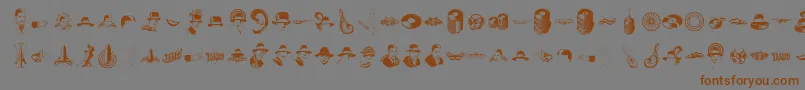 フォントSlgardel – 茶色の文字が灰色の背景にあります。