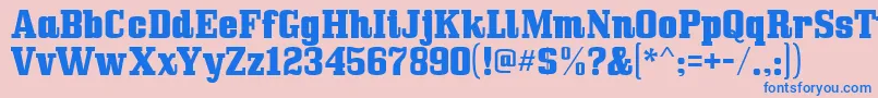 Bullpen Font – Blue Fonts on Pink Background