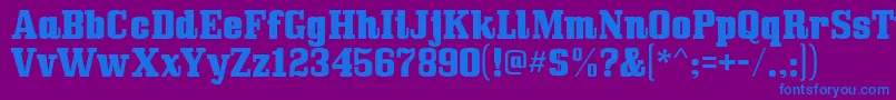 Bullpen Font – Blue Fonts on Purple Background