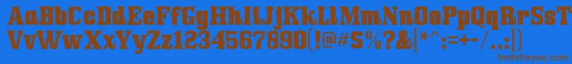 Bullpen Font – Brown Fonts on Blue Background