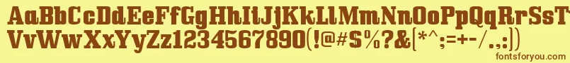 Bullpen Font – Brown Fonts on Yellow Background