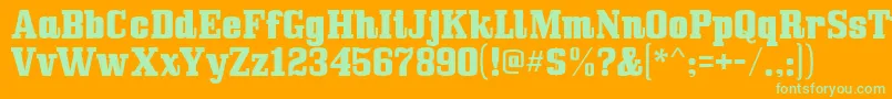 Bullpen Font – Green Fonts on Orange Background
