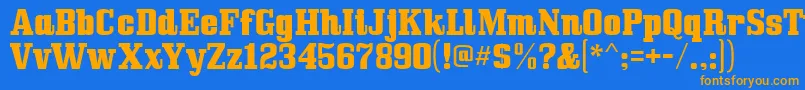 Bullpen Font – Orange Fonts on Blue Background