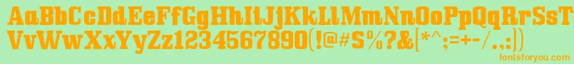 Bullpen Font – Orange Fonts on Green Background