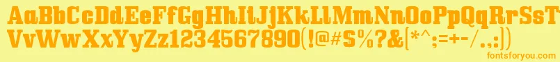 Bullpen Font – Orange Fonts on Yellow Background