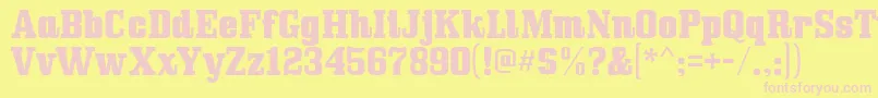 Bullpen Font – Pink Fonts on Yellow Background
