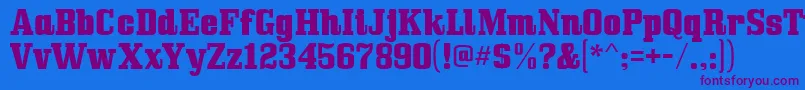 Bullpen Font – Purple Fonts on Blue Background