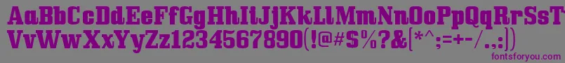 Шрифт Bullpen – фиолетовые шрифты на сером фоне