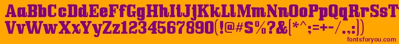 Шрифт Bullpen – фиолетовые шрифты на оранжевом фоне