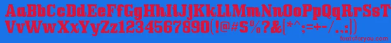 Шрифт Bullpen – красные шрифты на синем фоне