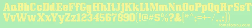 Bullpen Font – Yellow Fonts on Green Background
