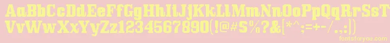 Шрифт Bullpen – жёлтые шрифты на розовом фоне