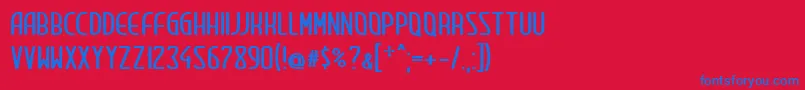 ClipCondensed Font – Blue Fonts on Red Background