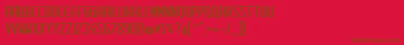 フォントClipCondensed – 赤い背景に茶色の文字