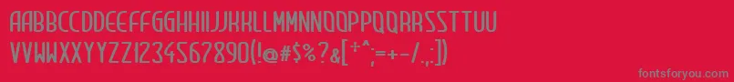 Fonte ClipCondensed – fontes cinzas em um fundo vermelho