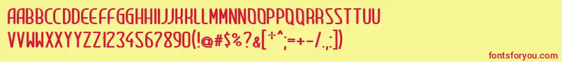 ClipCondensed Font – Red Fonts on Yellow Background