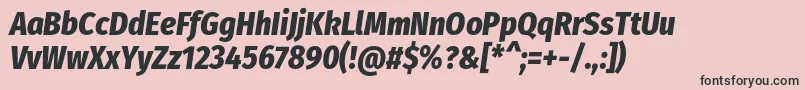 Fonte FirasanscondensedExtrabolditalic – fontes pretas em um fundo rosa