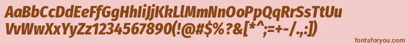 FirasanscondensedExtrabolditalic-Schriftart – Braune Schriften auf rosa Hintergrund