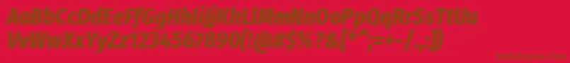 FirasanscondensedExtrabolditalic-Schriftart – Braune Schriften auf rotem Hintergrund