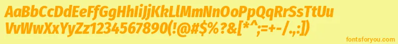 FirasanscondensedExtrabolditalic Font – Orange Fonts on Yellow Background